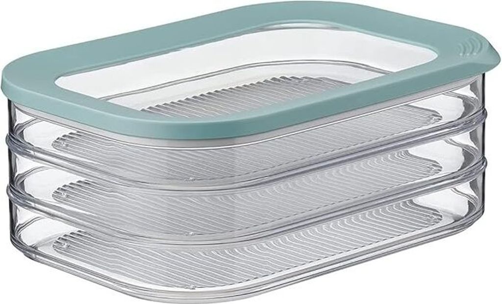 Mepal | Vorratsbehälter Wurstwaren Modula 3-lagig | Kühlschrank - Vorratsbox mit Deckel | Geeignet zur Aufbewahrung von Fleischprodukten | Vorrat...