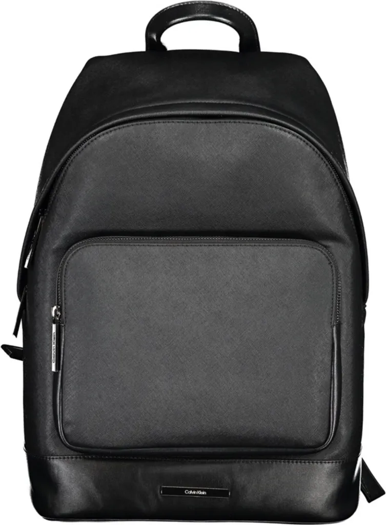 Sac à dos Calvin Klein imperméable en similicuir Saffiano noir