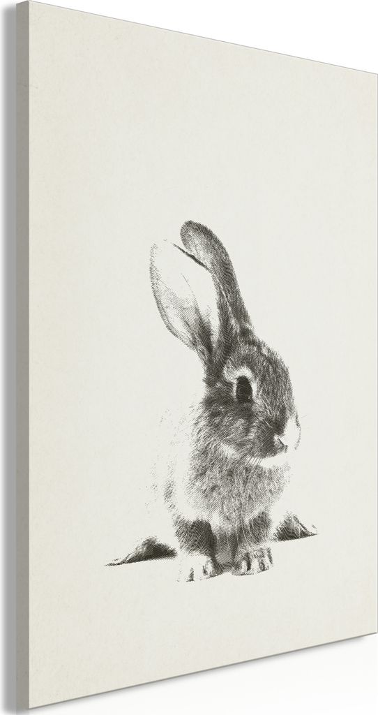 Italienischer Leinwand Leinwandbild - Fluffy Bunny (1 Part) Vertical 80x120 cm Tiere g-C-0330-b-a