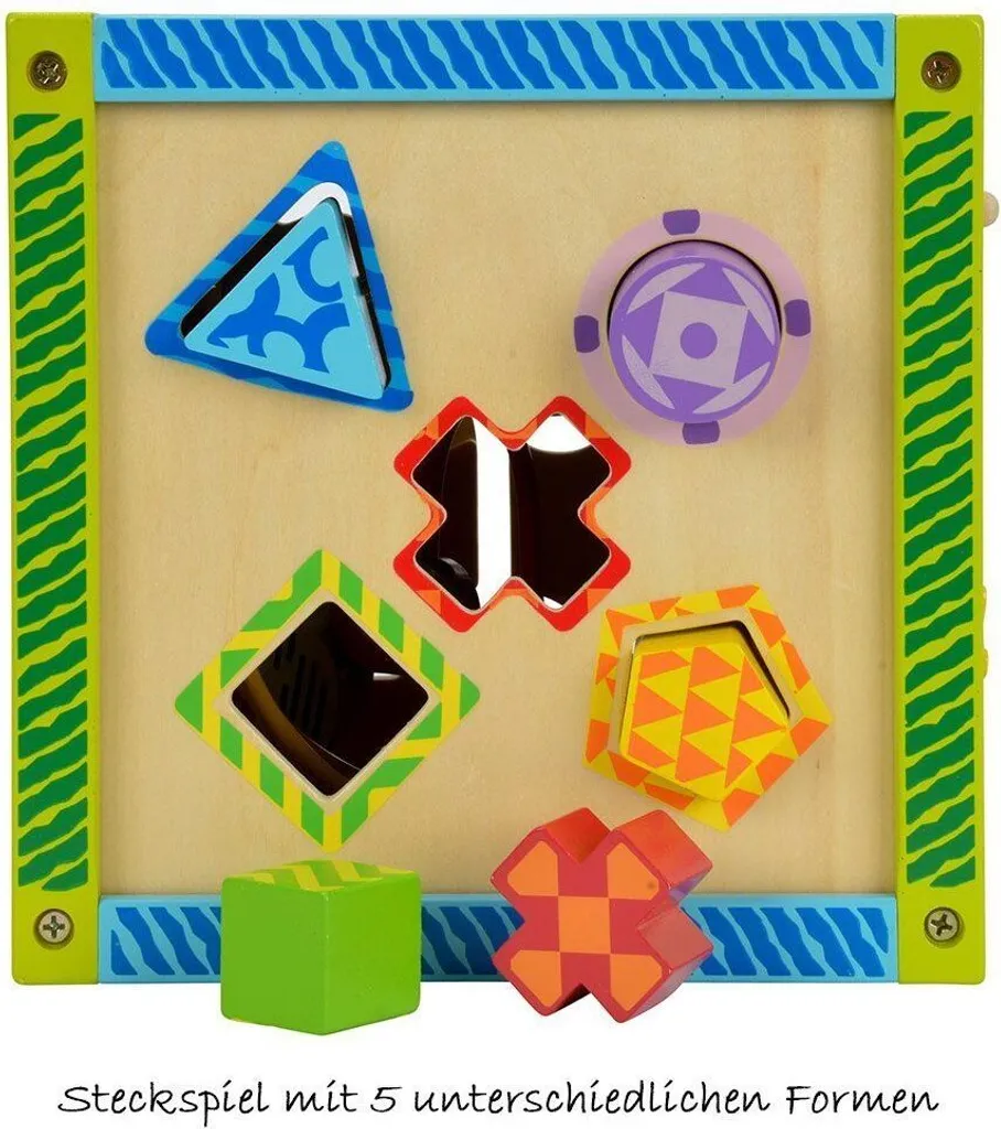 Cube d'Éveil Multi-activités en Bois Eichhorn Color pour Bébé dès 1 An - 18