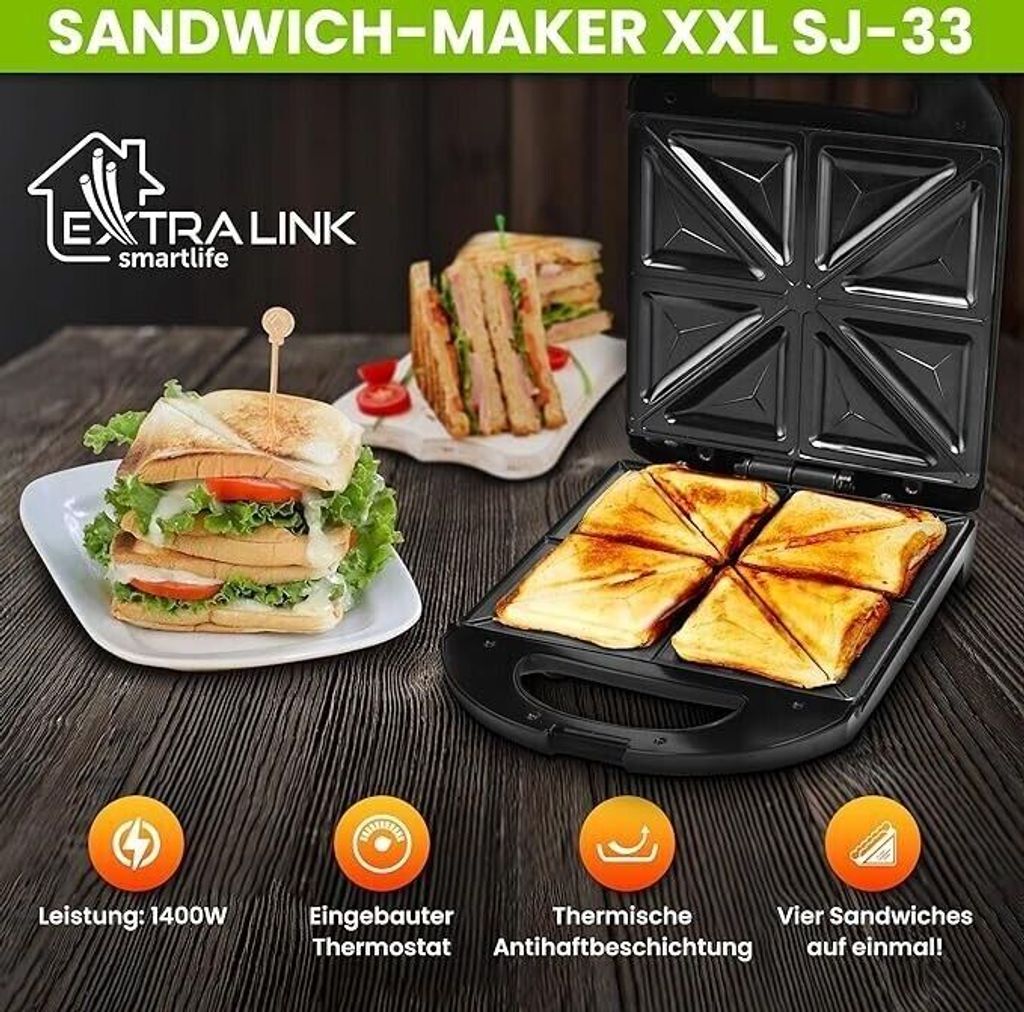 XXL Sandwich Toaster Sandwichmaker Sandwichtoaster Produktbild 2