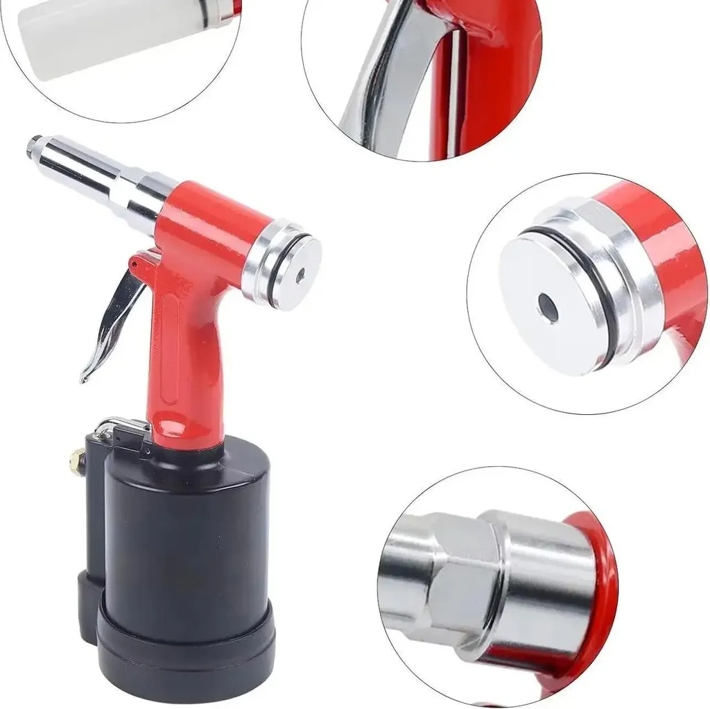 Pistola per Rivetti ad Aria Compressa | Kit Professionale Rosso