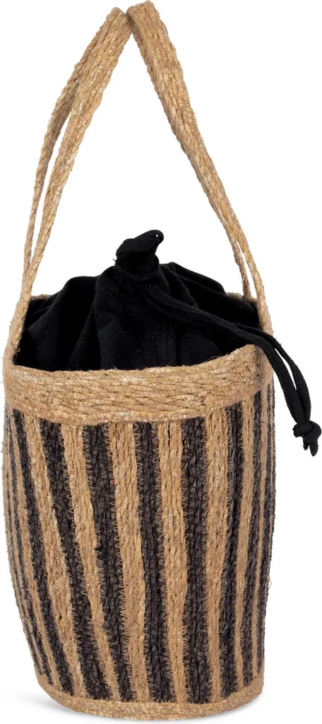 Sac de plage bohème Kimood - Panier en osier rayé pour l'été et ville