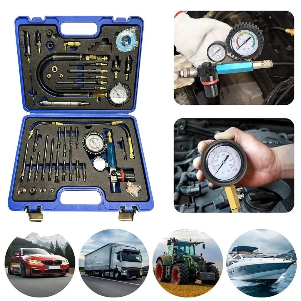 Testeur de compression moteur essence et diesel avec mallette jaune - 2