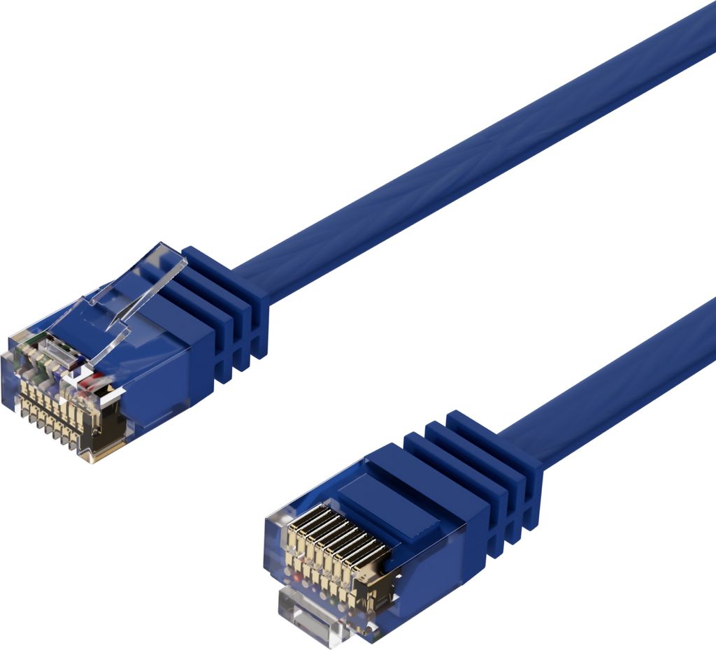 Patchkabel-Flachkabel U/UTP cat. 6 slim blau 5m