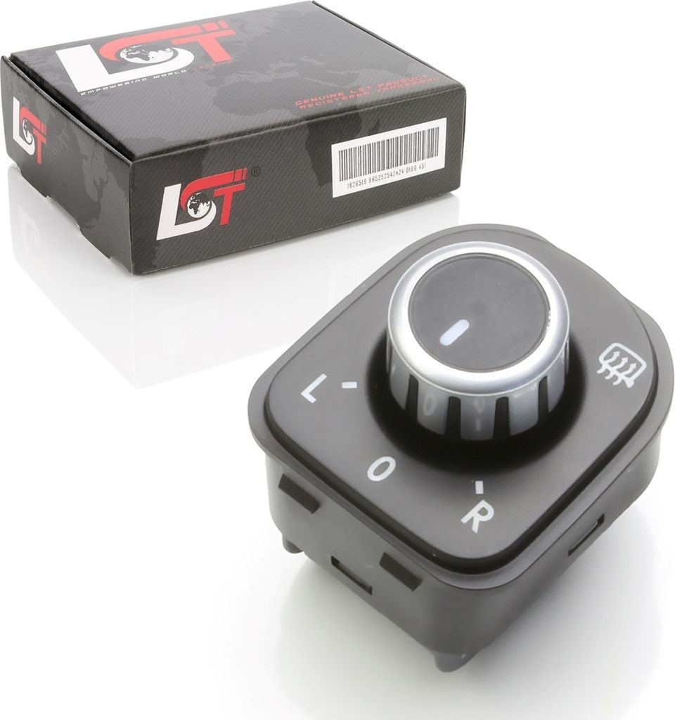 Seiten Spiegel Schalter Dreh Knopf Chrom-Optik Für Vw Passat