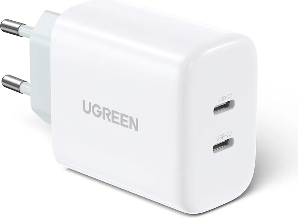 Chargeur Double Port USB-C pour iPhone et iPad - UGREEN 40W PD Blanc