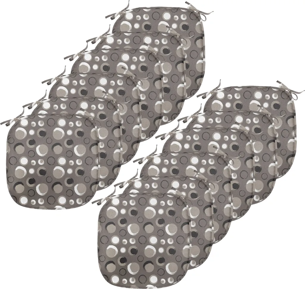 ABAKUHAUS Set 12 Cuscini Sedie Tortora Impermeabili 40x40 Grunge