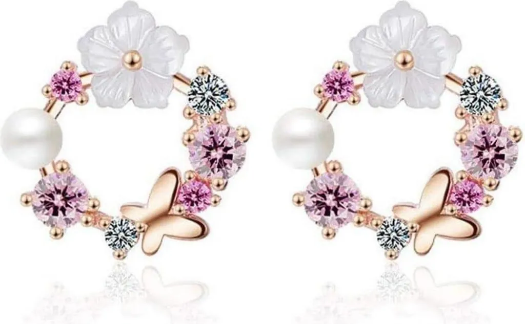 MILACOLATO 8 Paia Set Orecchini Donna Argento 925 Orecchini Bambina Anallergici Orecchino a Farfalla Fiore Stella Cuore Piccolo Orecchino Bambina Gioielli Argento