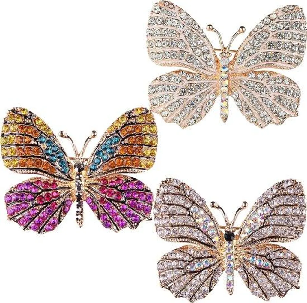 Bijou d'épaule papillon en strass argenté pour robe de mariée chic - 12cm