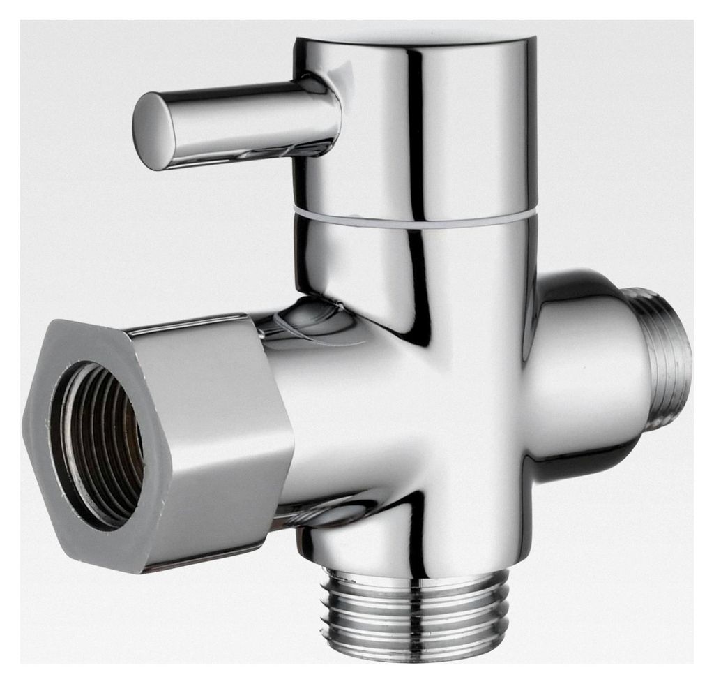 3-Wege-Ventil Messing Umstellventil 3-Wege 3/8" - 12/17 für WC Bidet Chrom