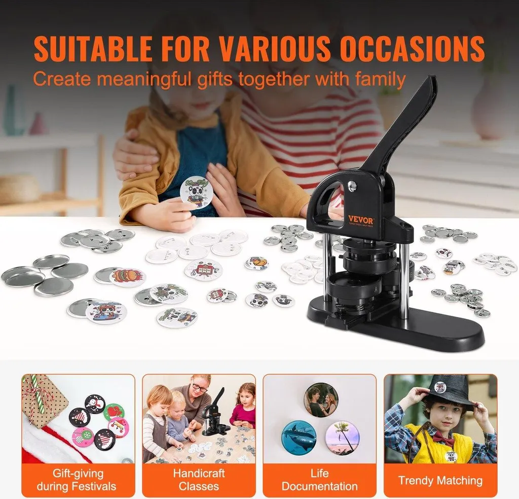 Presse à badges multifonction kit complet avec moules interchangeables