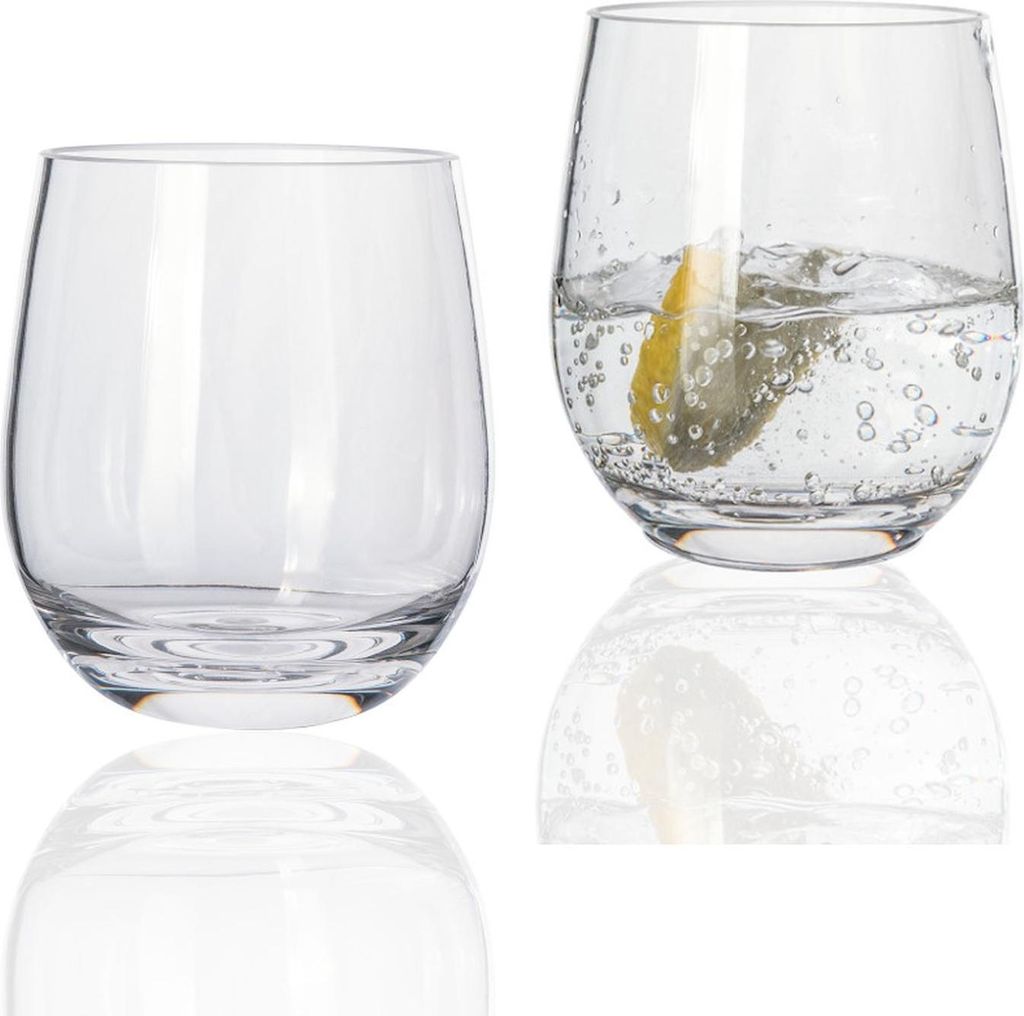 Moritz 2 Stück Tiamo Camping Gläser Wassergläser Tumbler bruchfest kratzfest Wasser Gläser 370 ml