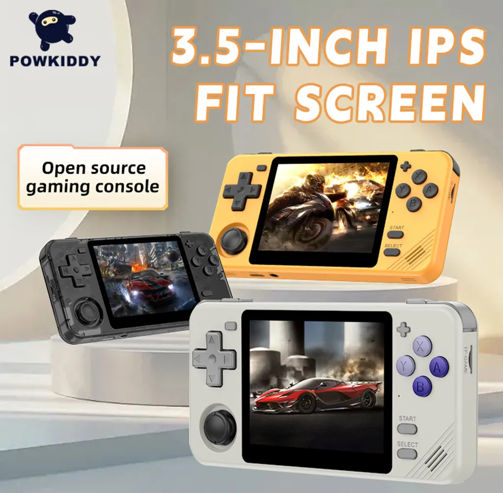 Powkiddy RGB10X console di gioco portatile retrò, lettore di giochi portatile con scheda di gioco TF, sistema open source, schermo IPS da 3,5 pollici, jack per cuffie da 3,5 mm, batteria ricaricabile da 2800 mAh - 8