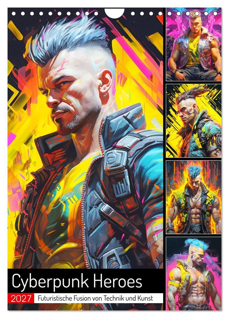 Cyberpunk Heroes. Futuristische Fusion von Technik und Kunst (Wandkalender 2027 DIN A4 hoch), CALVENDO Monatskalender