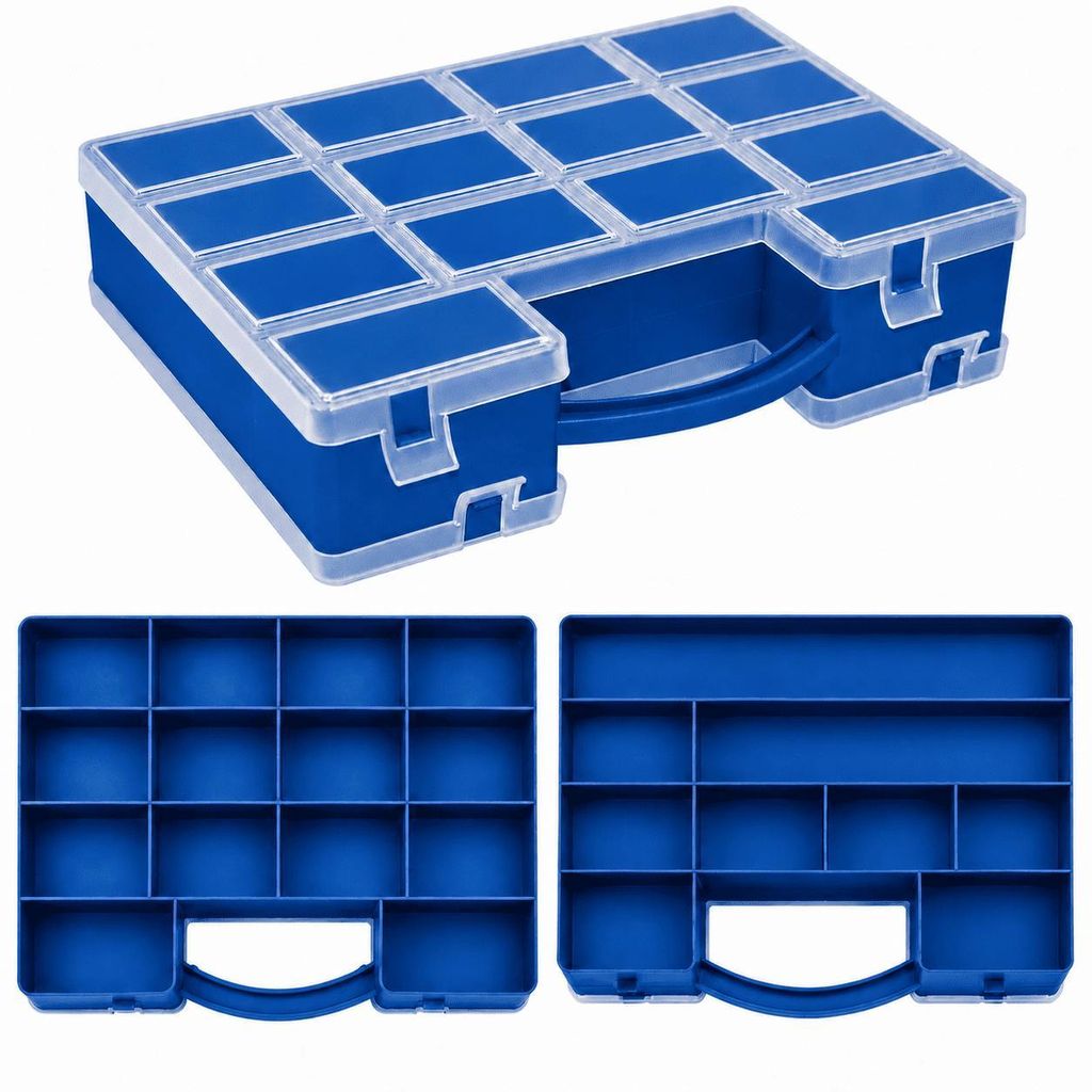 Sortimentskasten Kleinteilemagazin Organizer Sortimentsbox Sortierbox Blau