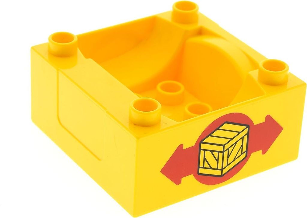 1x Lego Duplo Eisenbahn Kabine 4x4 gelb bedruckt Kiste Produktbild 