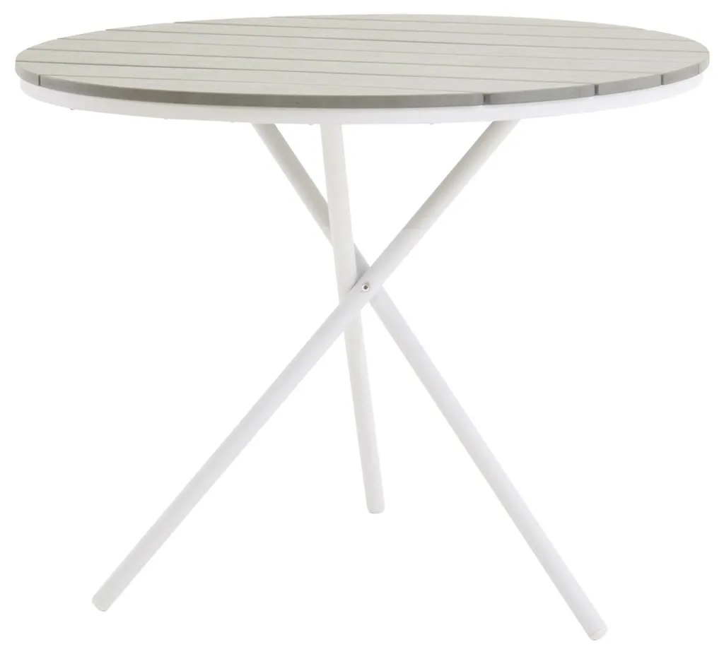 Grande table basse ronde Parma 90 cm coloris gris et blanc minimaliste