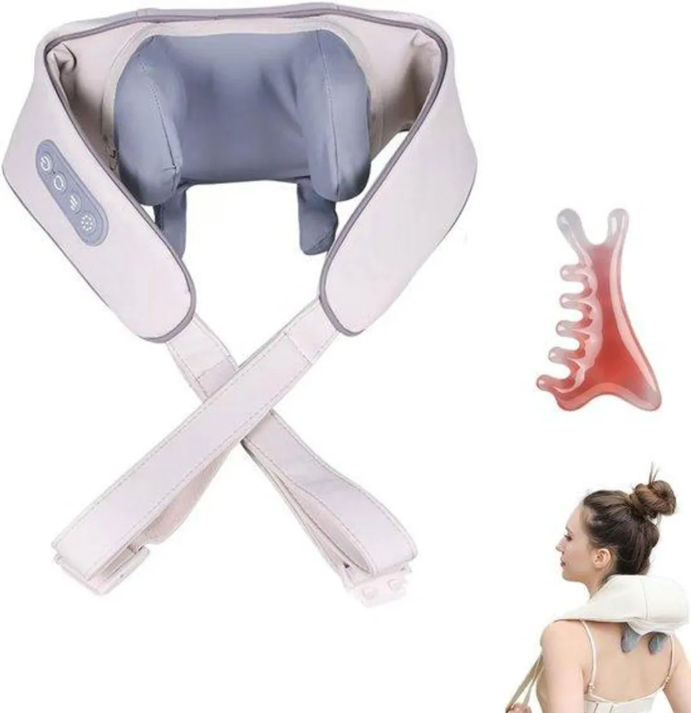 Kit de massage électrique Shiatsu blanc 4 pièces rechargeable sans fil