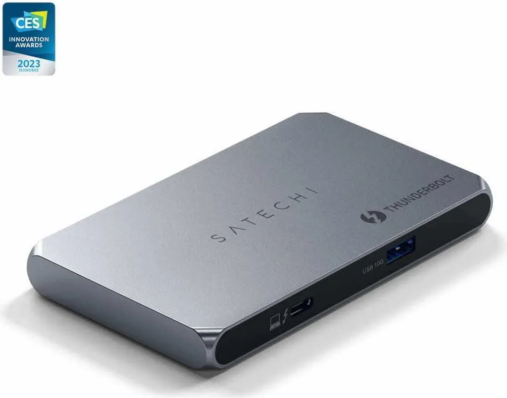 Satechi Hub mince Thunderbolt 4 avec Transfert de Données 40 Gbps Gris