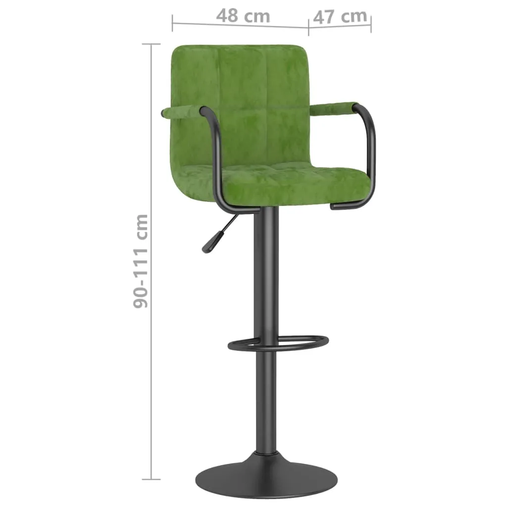 Tabouret de bar vert clair velours vidaXL : Stable et confortable - 8
