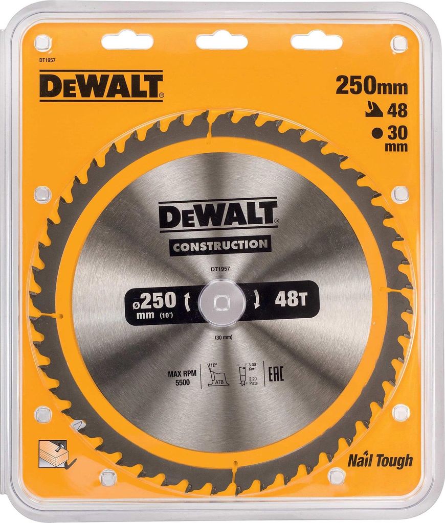 Dewalt DT1957-QZ Lame de scie circulaire, 250 x 30 mm, 48 Image du produit 