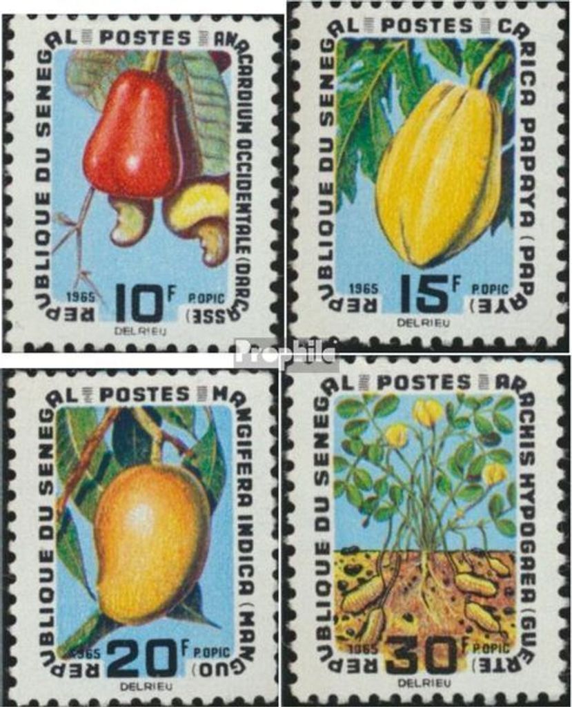 Briefmarken Senegal 1965 Mi 315-318 (kompl.Ausg.) postfrisch Früchte
