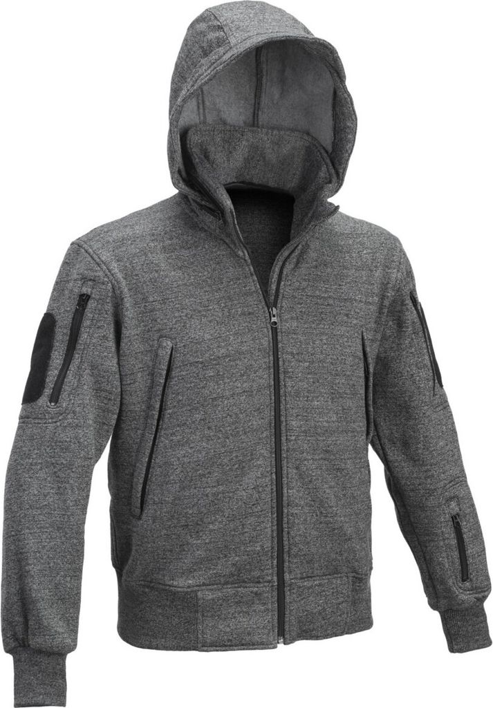 Defcon 5 Herren Pulloverweste Jack Tactical mit Kapuze-schwarz