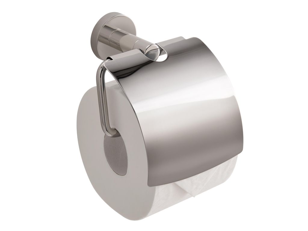 Corby Harrogate Toilettenpapierhalter mit Abdeckung aus poliertem Stahl