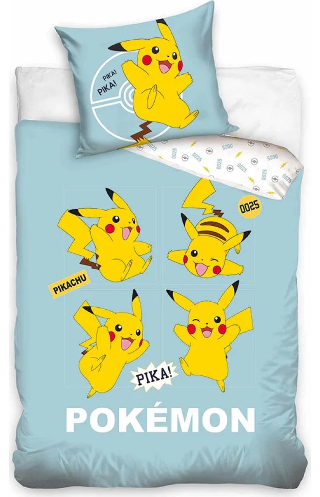Juego de sábanas Pokémon Pika, 140x200 cm, 70x90 cm Imagen del producto 