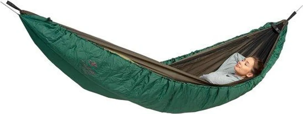Sous-couette hamac XXL verte 305x130cm, isolation légère et compacte
