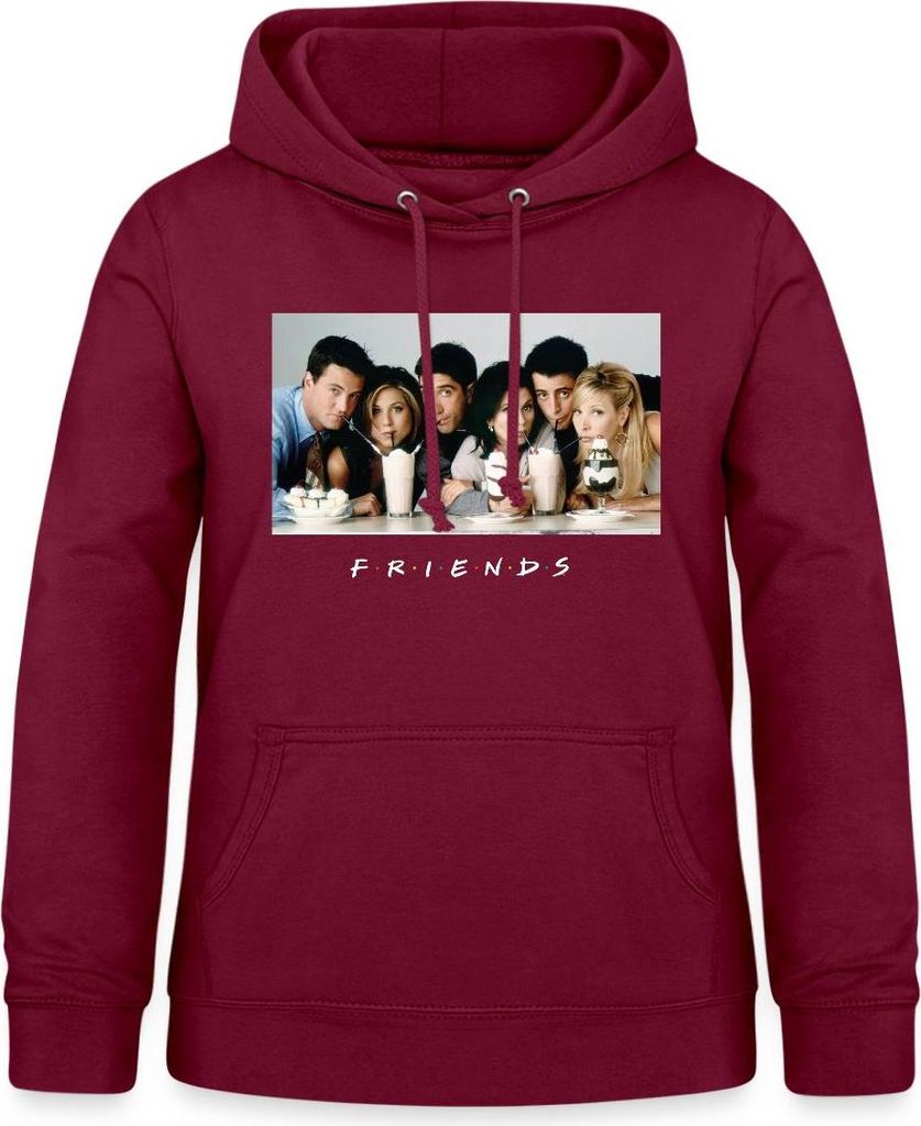 Spreadshirt Friends Milkshake Damen Hoodie, L, Bordeaux