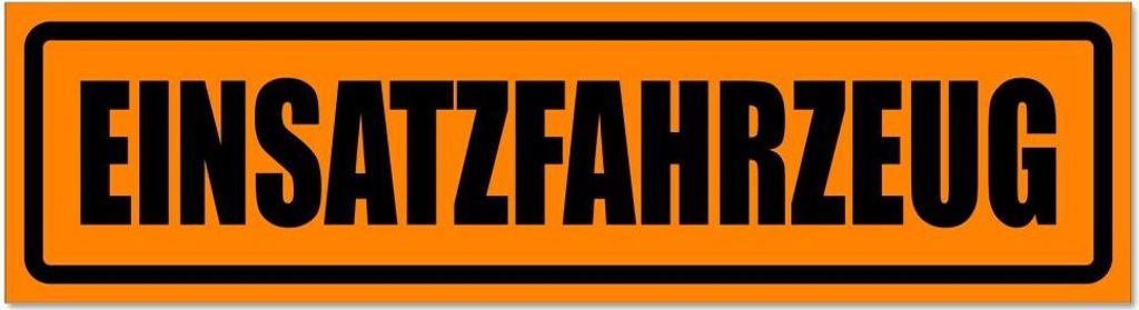 Kiwistar - Autoaufkleber - Orange - Schwarz - 30 x 8 cm - Einsatzfahrzeug invertiert - Hinweis Aufkleber Sticker für Auto, Kfz, Fahrrad, PKW, LKW