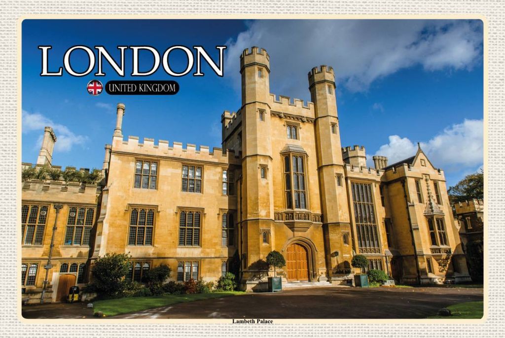 vianmo Holzschild 12x18 cm London England UK Lambeth Palace Bildmotiv Reisemotiv Abenteuer Reisen