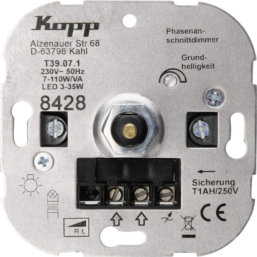 Kopp LED Dimmer 8428 Socle avec interrupteur à pression Image du produit 