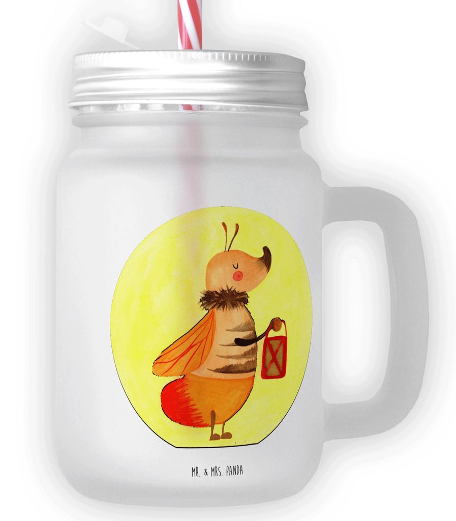 Mr. & Mrs. Panda Trinkglas Mason Jar Glühwürmchen - Transparent - Geschenk, getränkebecher, Leuchten, Lustige Sprüche, Verlobung, Jahrestag, Gl...