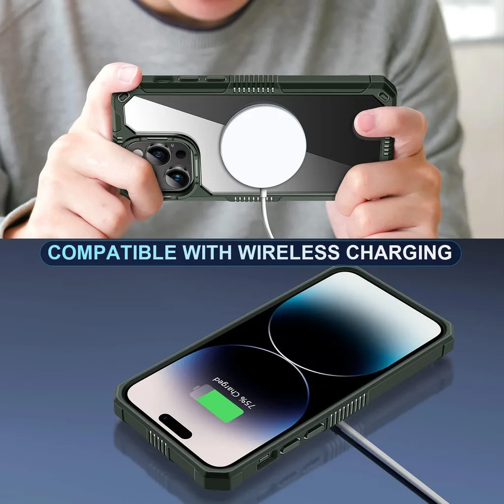 wlooo Cover per iPhone 14 Pro, iPhone 14 Pro Custodia con Supporto per