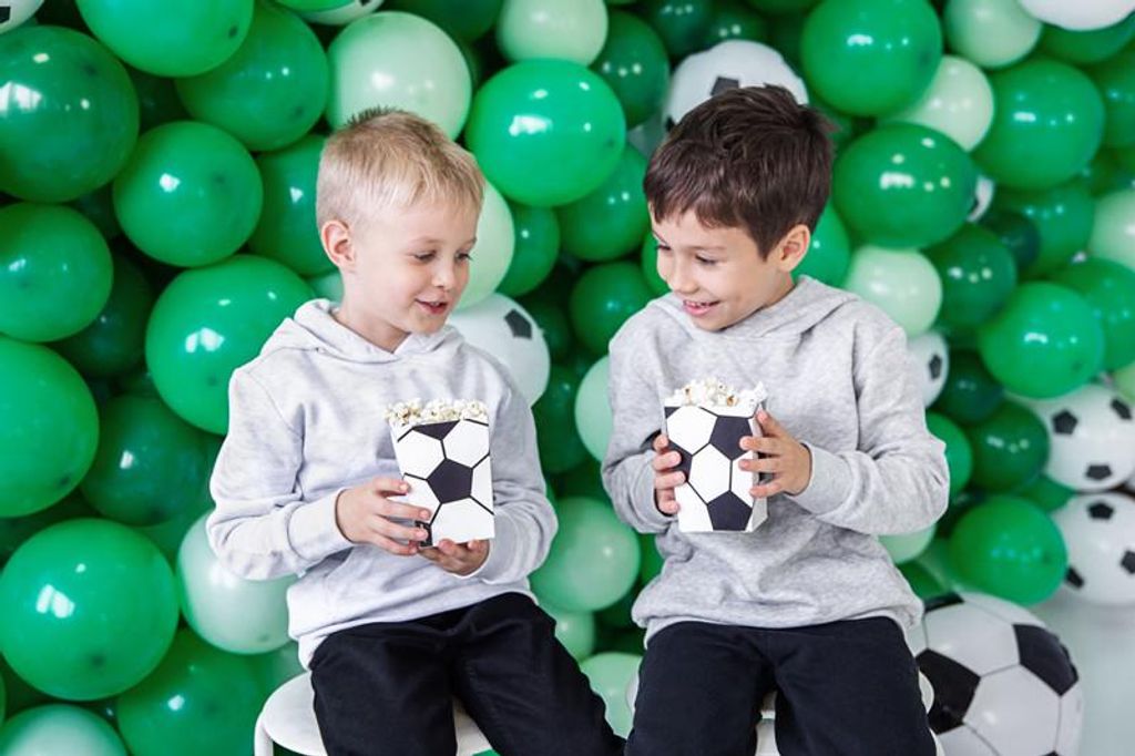 Sacchetti per popcorn calcio 7x7x12,5 cm set di 6 nero Immagine del prodotto 