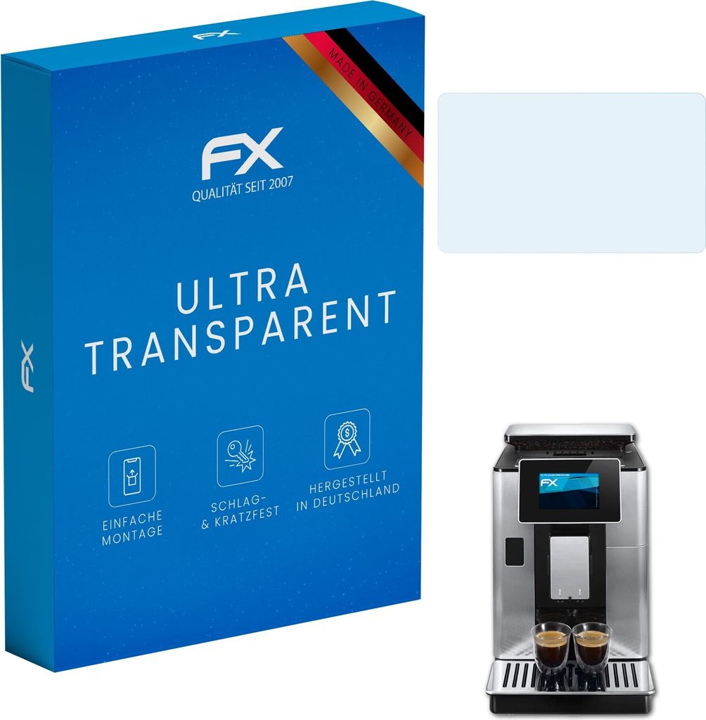 atFoliX FX-Clear 2x Schutzfolie kompatibel mit DeLonghi PrimaDonna Soul (ECAM610.75.MB) Displayschutzfolie