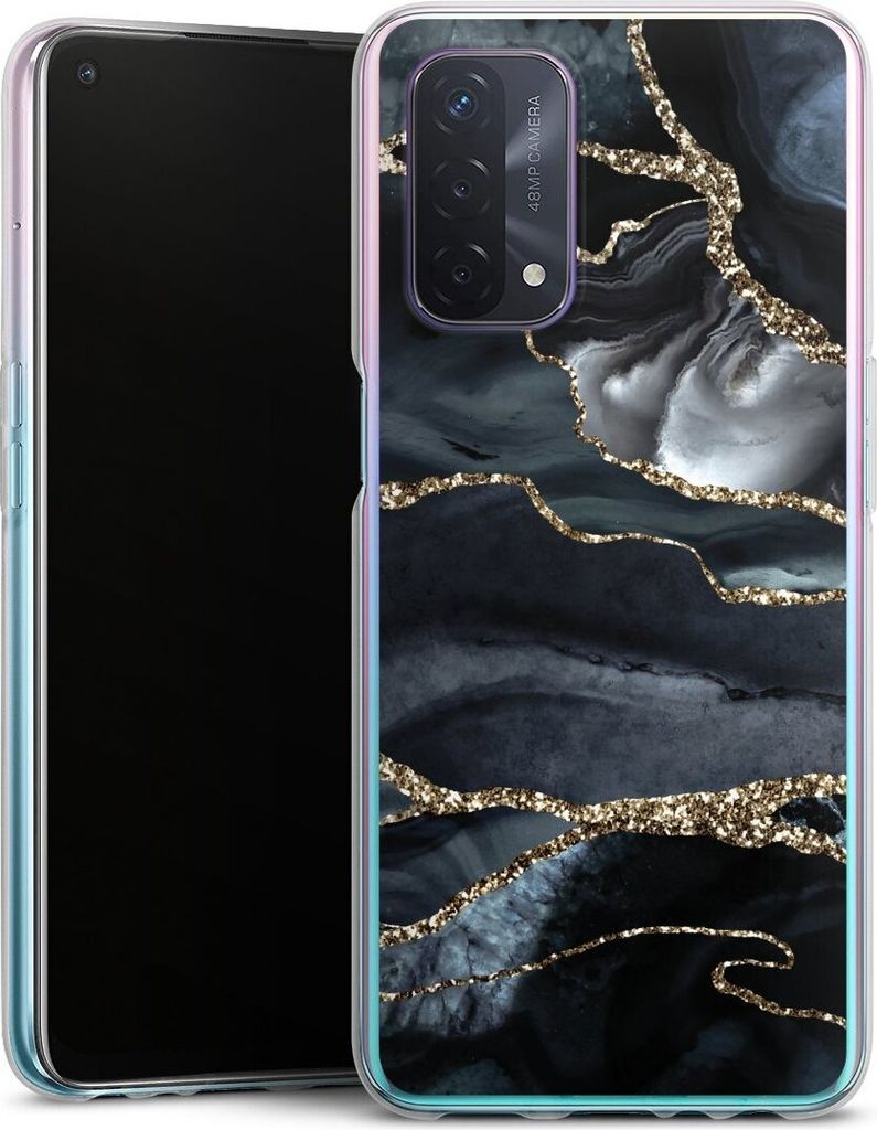 DeinDesign Handyhülle für Oppo A74 5G Silikon Hülle Case Smartphone Schutzhülle Glitzer Look Marmor Trends