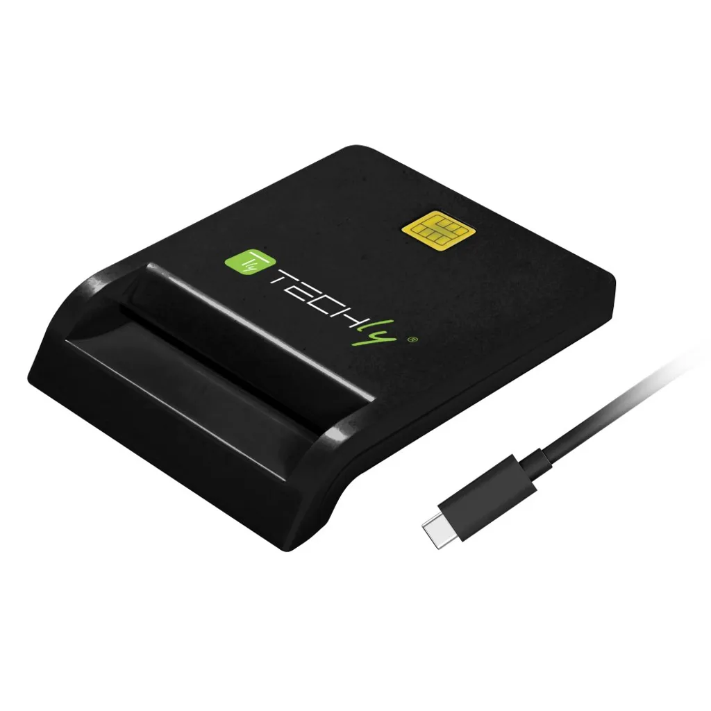 Lettore Smart Card USB-C Techly Bianco: Firma Digitale Senza Stress