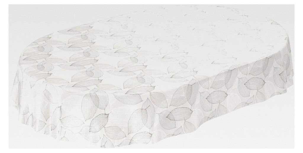 Wachstuchtischdecke Grau Oval 140 x 180cm