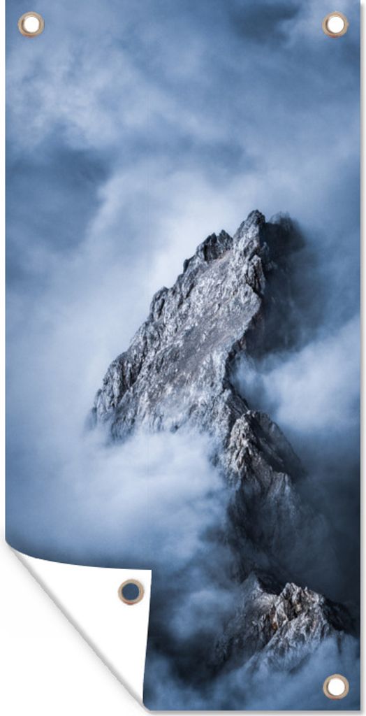 MuchoWow 30x60 cm Outdoor-Poster Gartendeko Sichtschutz Garten Poster für den Garten Alpen - Zugspitze - Deutschland