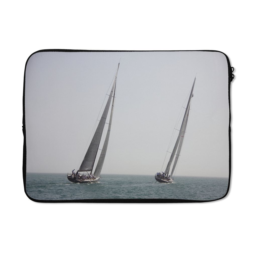 MuchoWow Laptop Hülle 13 Zoll Zwei Segelboote liefern sich ein Rennen Laptoptasche - Laptophülle - Sleeve - Rundumschutz
