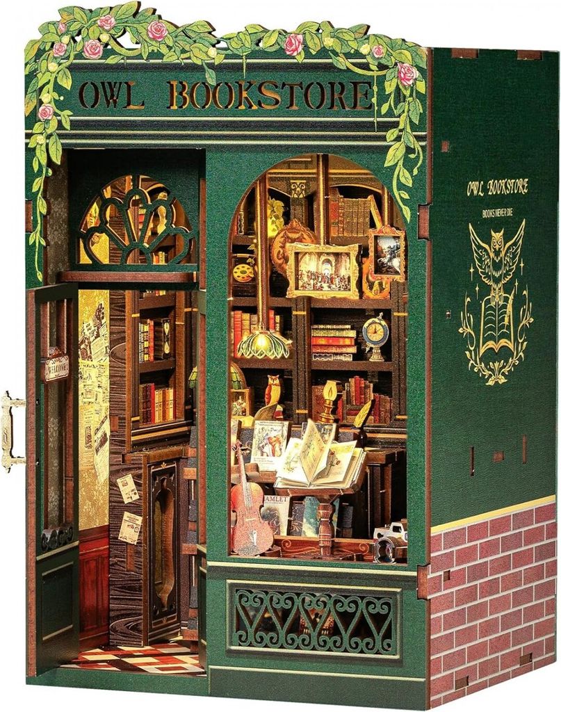 DIY Book Nook - Owl Bookstore | Puzzle 3D | DIY-Haus | Produktbild 