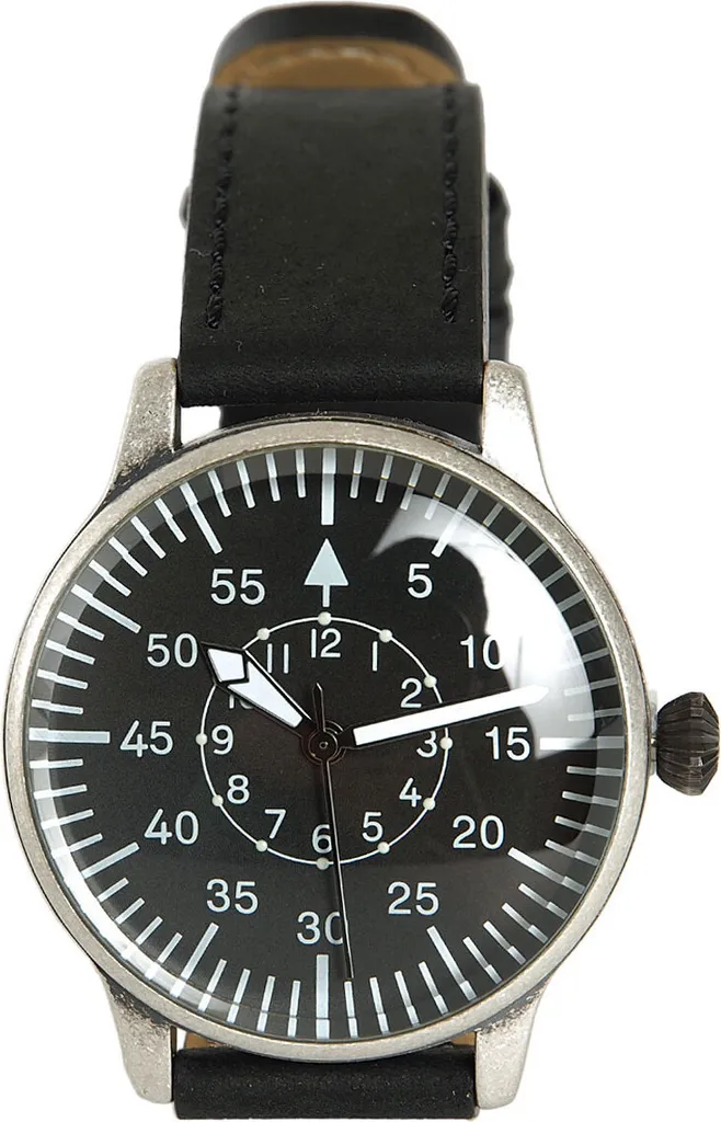 Montre d'aviateur rétro Mil-Tec boîtier acier et cadran noir lisible