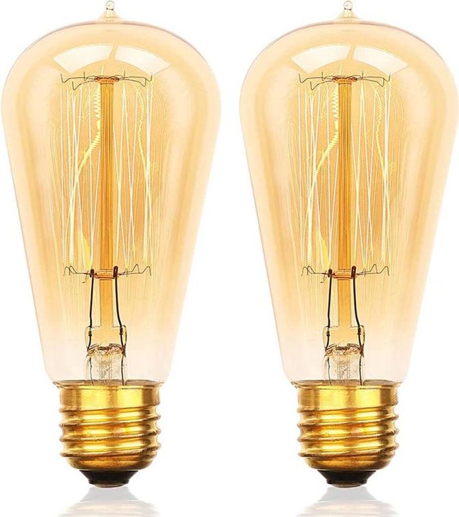 KINGSO Vintage E27 Glühbirnen (2er Set, 60W) – Für echtes Produktbild 