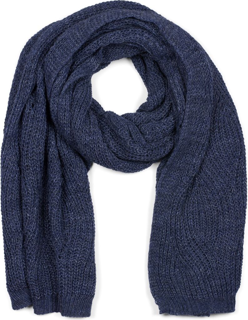 styleBREAKER Uni Strick Schal mit Wellenmuster, Uni Winter Strickschal einfarbig, locker gestrickt, Lochstrick Muster 01018163