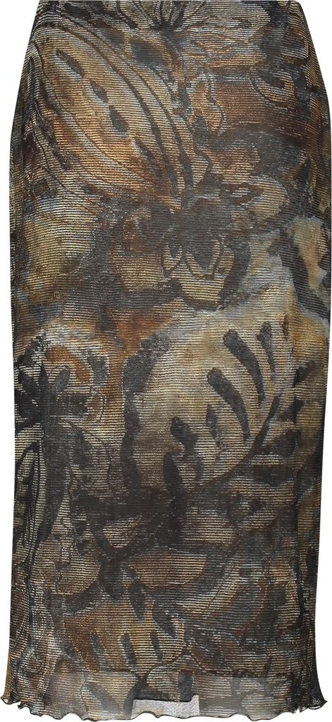 Damen Midi Rock mit Paisley-Muster, figurbetonter Passform und Gummizug, 82 cm Länge