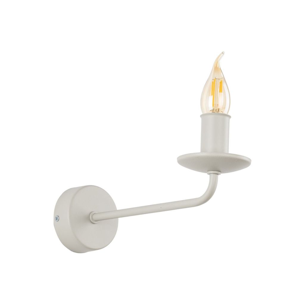 Wandleuchte Metall E14 H: 23 cm Beige Rustikal Wandlampe